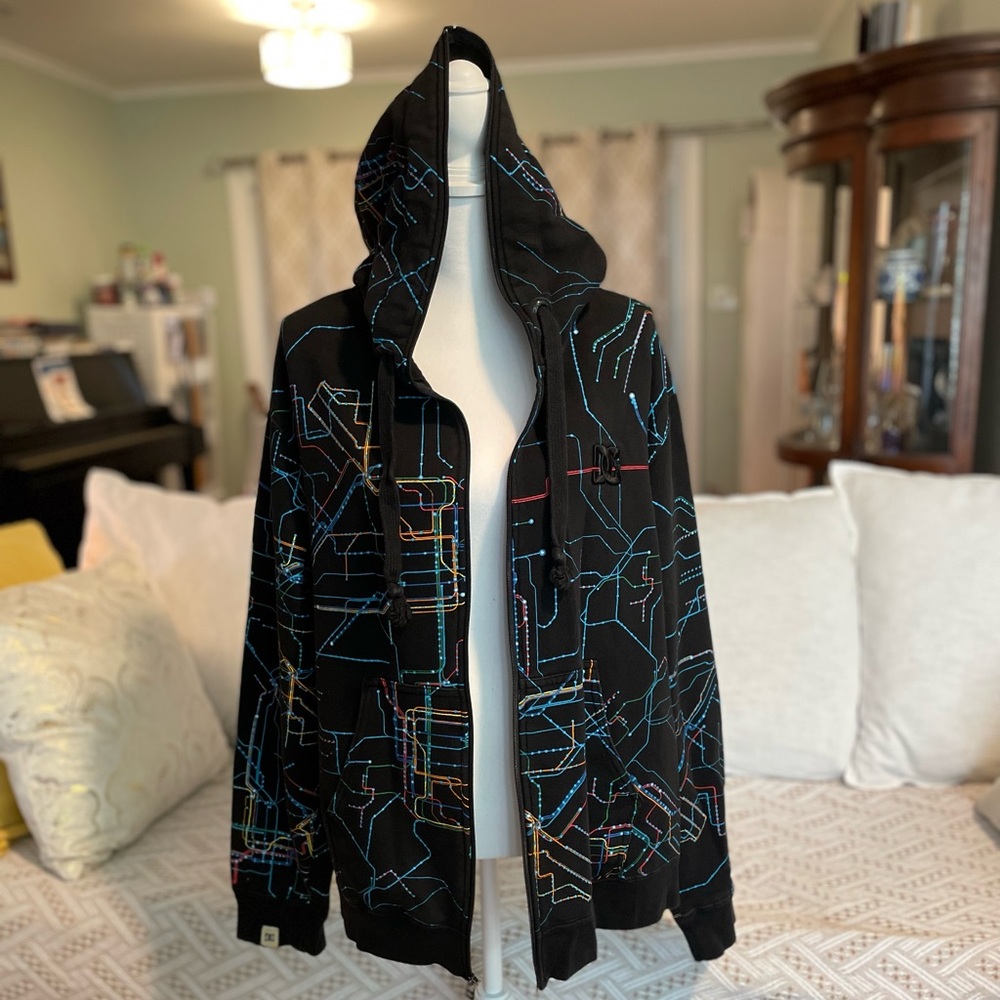 Vintage DC Spec‑Op Subway Map Full‑Zip Hoodie